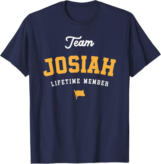 Team Josiah Lifetime Member Funny Name Josiah T-Shirt - T-Shirt | Navy