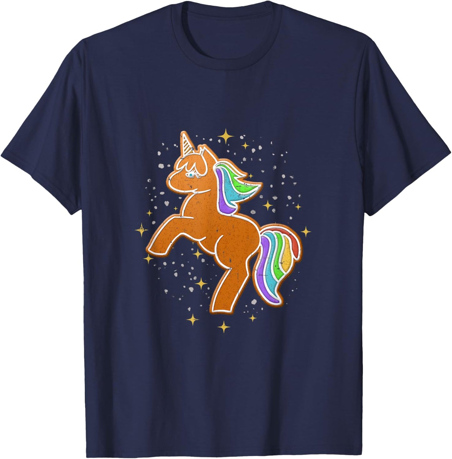 Unicorn Gingerbread Christmas Baking Gift Team Crew Squad T-Shirt - T-Shirt | Navy