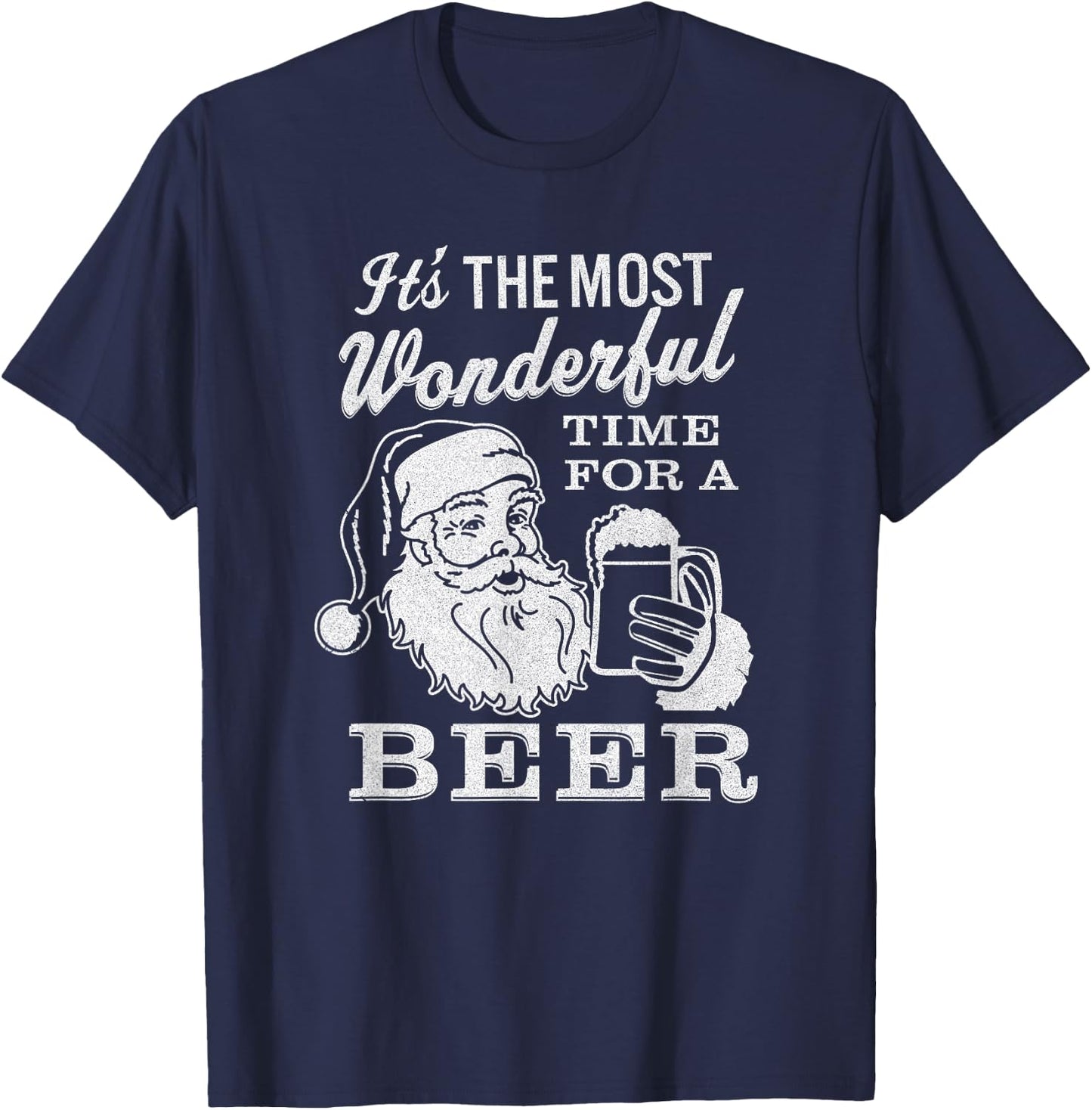 It's The Most Wonderful Time for A Beer shirt - Christmas T-Shirt - T-Shirt | Navy