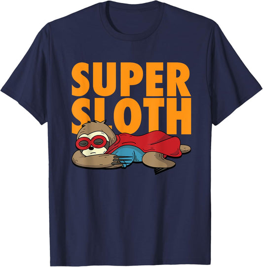 Super Sloth Shirt | Animal Heroic Character Lazy Sloths Gift T-Shirt - T-Shirt | Navy