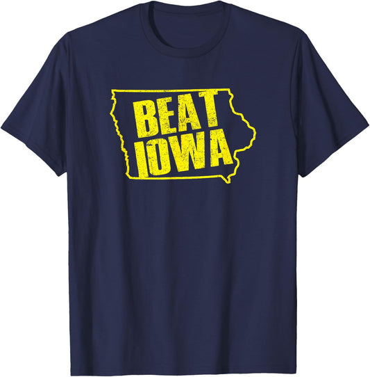 Beat Iowa Rivalry Football Shirt T-Shirt - T-Shirt | Navy