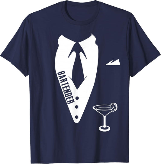 Funny Bartender Suit T-Shirt - T-Shirt | Navy