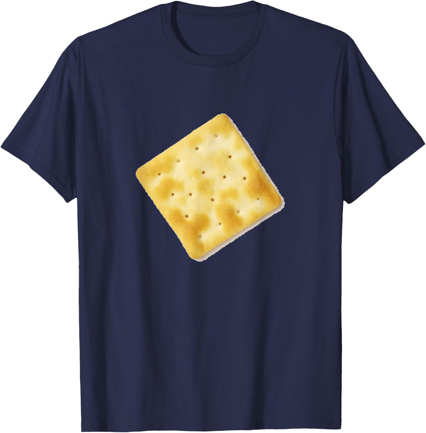 White Cracker Shirt - Funny Salty Soda Crackers T-Shirt - T-Shirt | Navy