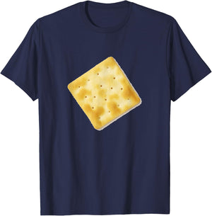 White Cracker Shirt - Funny Salty Soda Crackers T-Shirt - T-Shirt | Navy