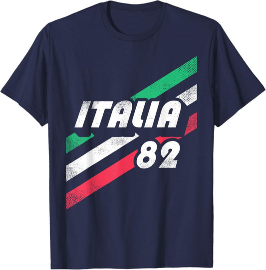 Italia Retro : Italian 80's Vintage-Look Italy Flag T-Shirt - T-Shirt | Navy