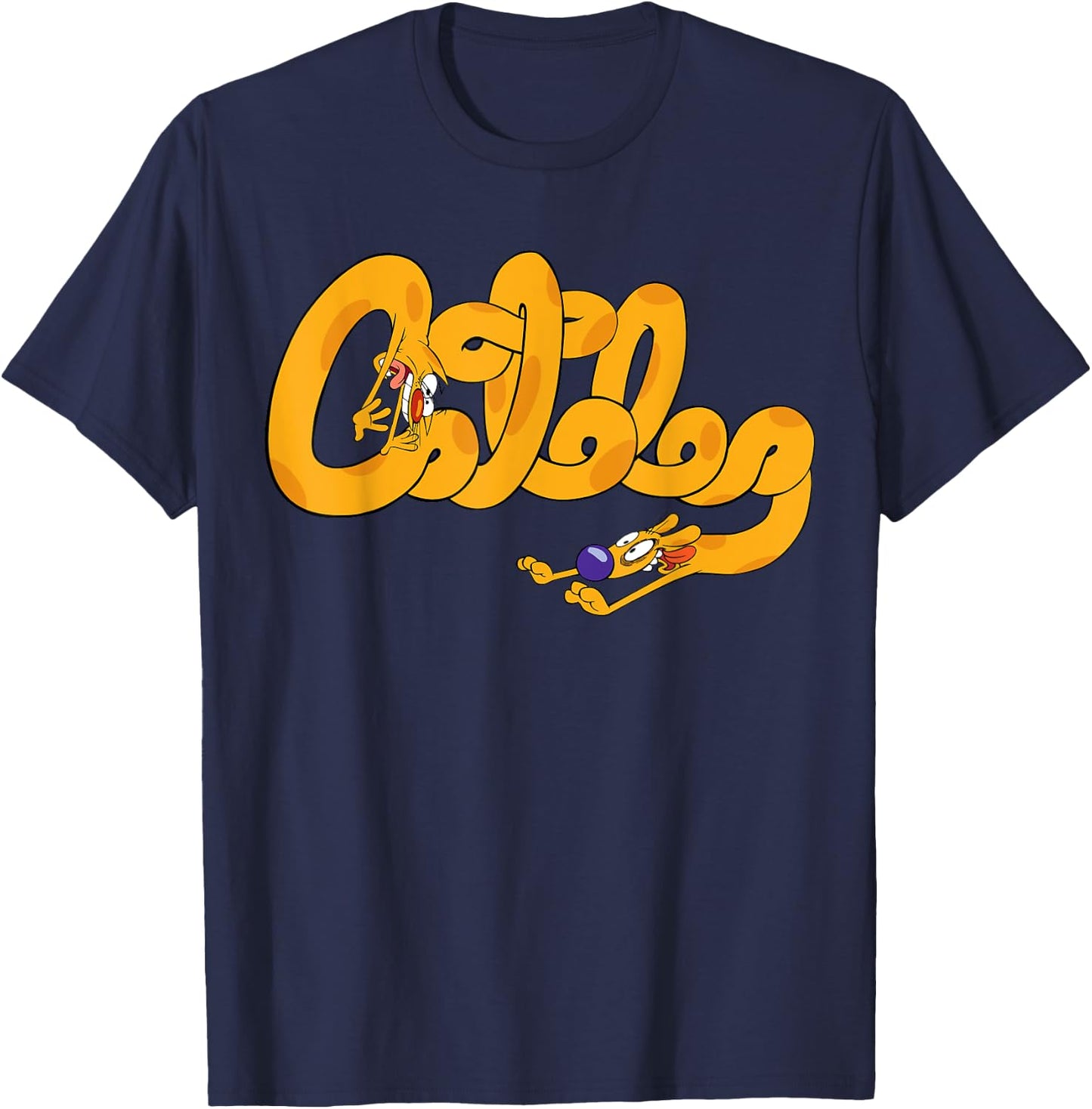 Cat Dog Cursive Nickelodeon T-Shirt - T-Shirt | Navy