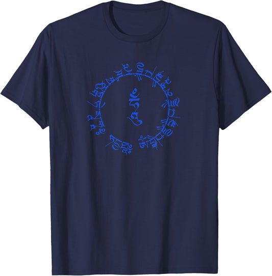 Medicine Buddha Healing Mantra Tibetan Buddhist Yoga T-Shirt - T-Shirt | Navy