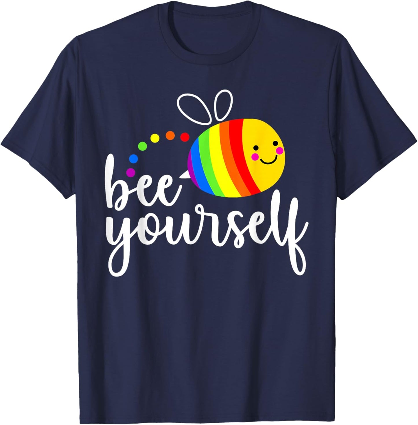 Cute Bee Yourself Pride LGBTQ Funny Beekeeper Beekeeping T-Shirt - T-Shirt | Navy