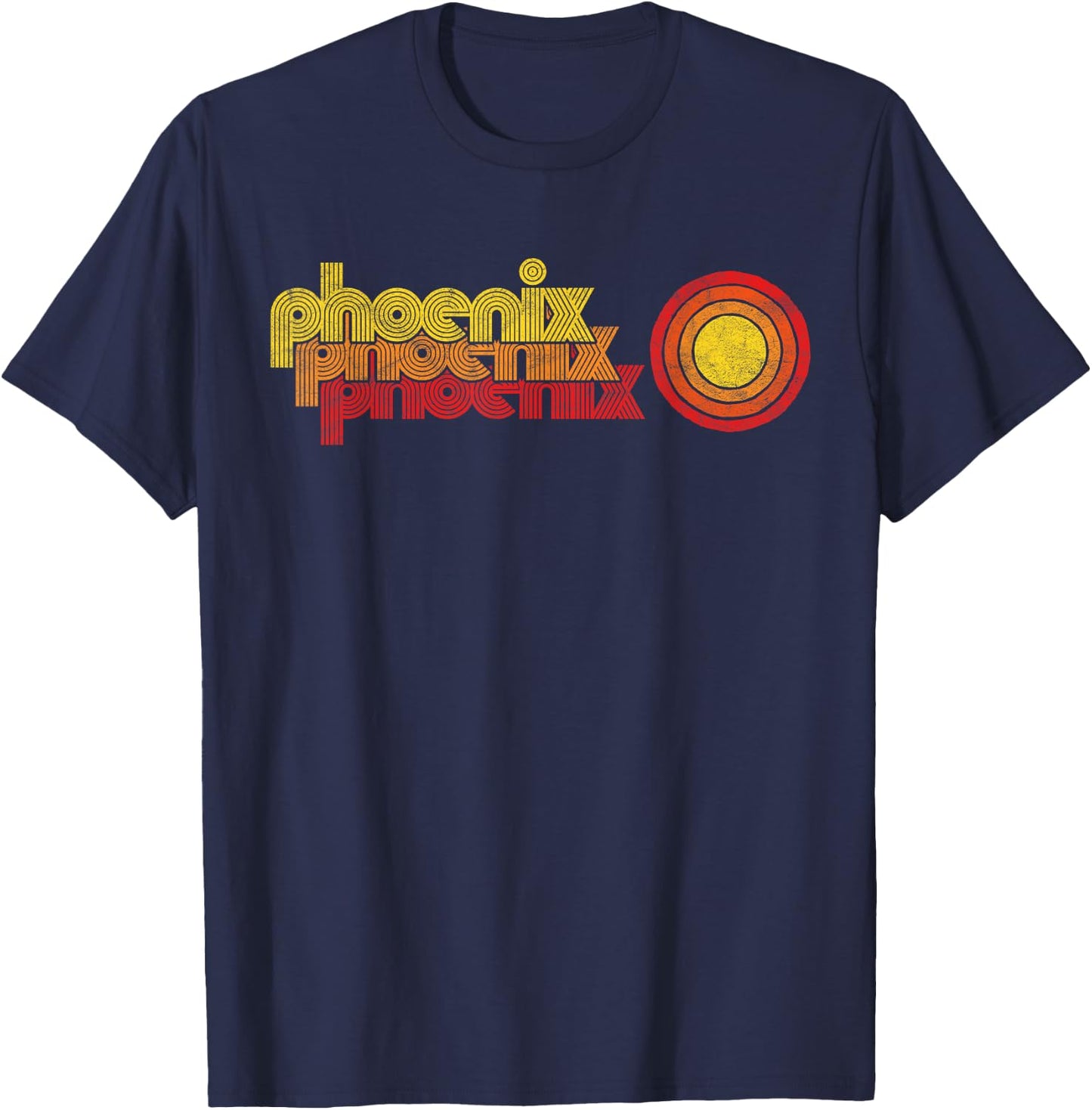 Retro Phoenix Arizona 80's Style Sun T-Shirt - T-Shirt | Navy