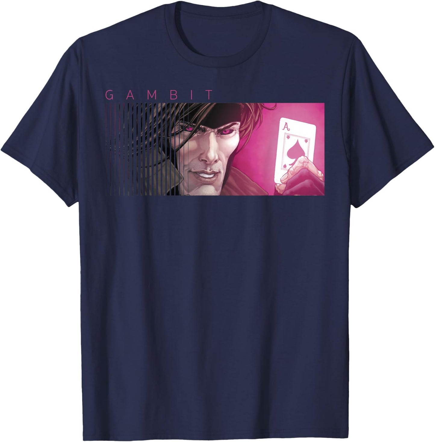 Marvel X-Men Gambit Ace of Spades Graphic T-Shirt - T-Shirt | Navy