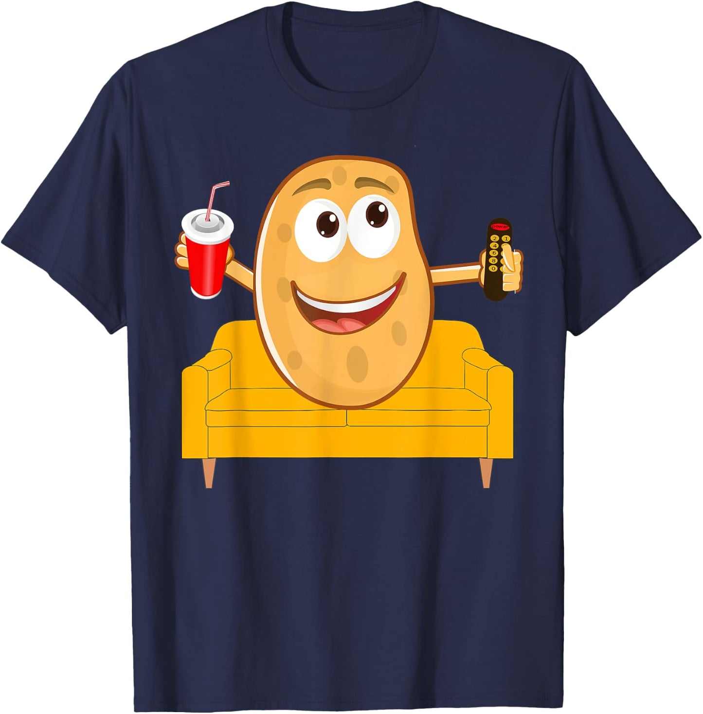 Couch Potato Shirt, Funny Halloween Costume Gag Gift T-Shirt - T-Shirt | Navy