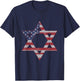 US USA America & Israeli Magen Star Of David T Shirt T-Shirt - T-Shirt | Navy