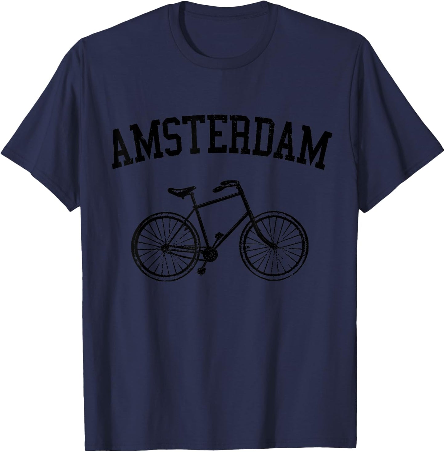 Amsterdam - Netherlands Bicycle Bike Holland Gift T-Shirt - T-Shirt | Navy