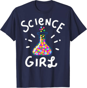 Science Girl Chemistry Biology Student Teacher Small T-Shirt - T-Shirt | Navy