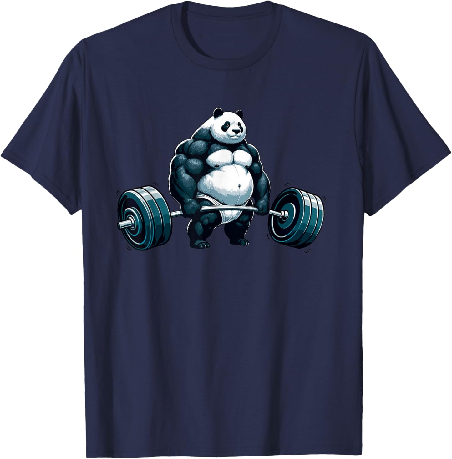 Workout Panda Deadlifter Funny Gym Lifting Motivation T-Shirt - T-Shirt | Navy