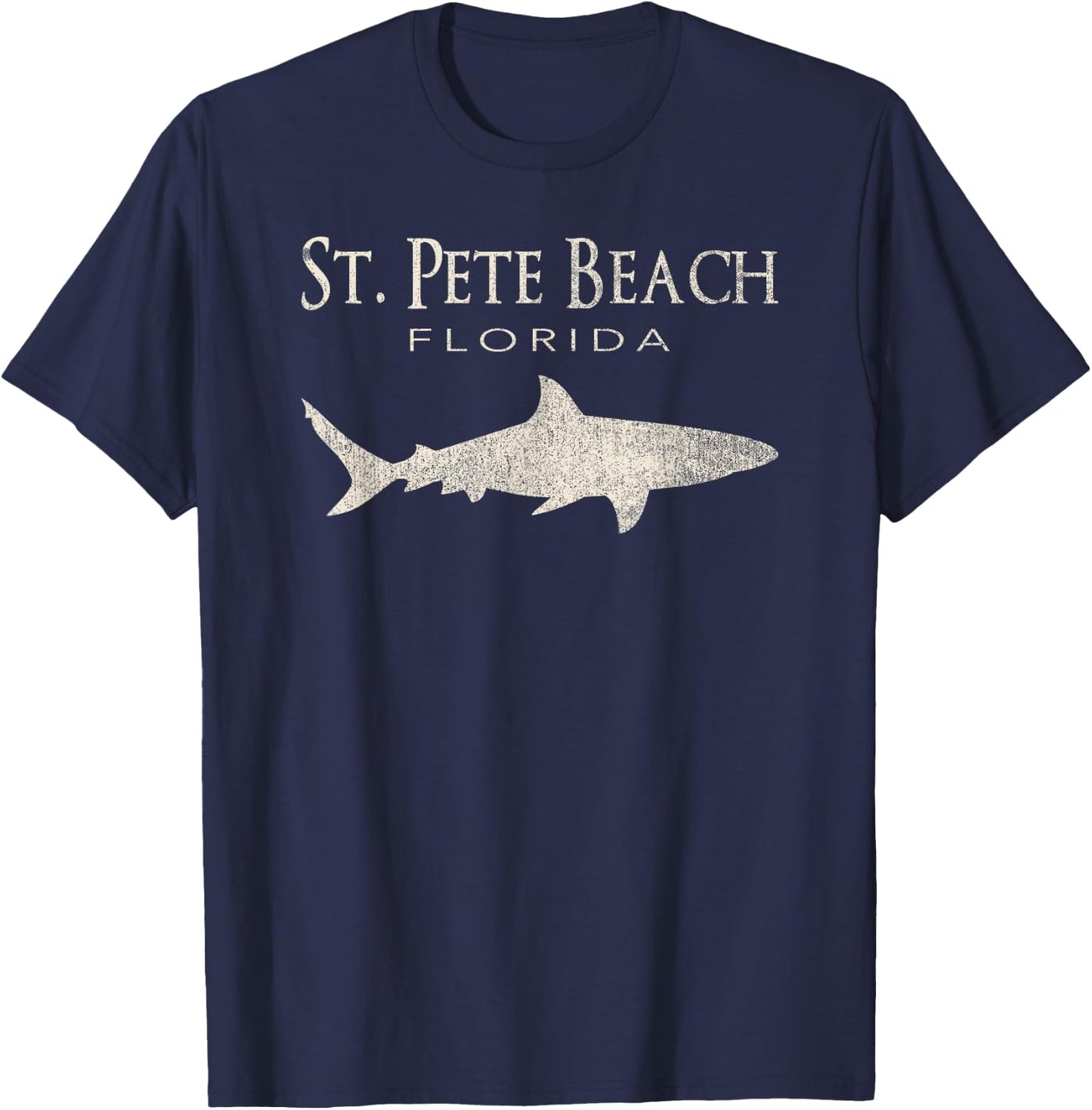 Retro St. Pete Beach FL Shark Women Girls Kids T-Shirt - T-Shirt | Navy