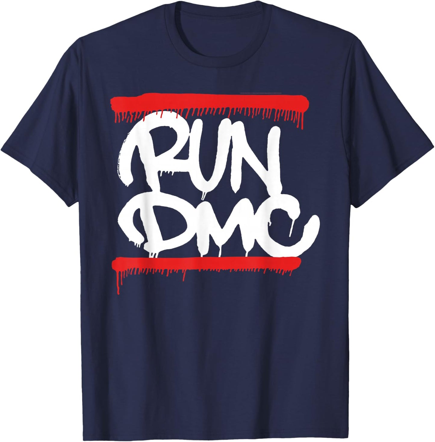 Run DMC Official Graffiti Logo T-Shirt - T-Shirt | Navy