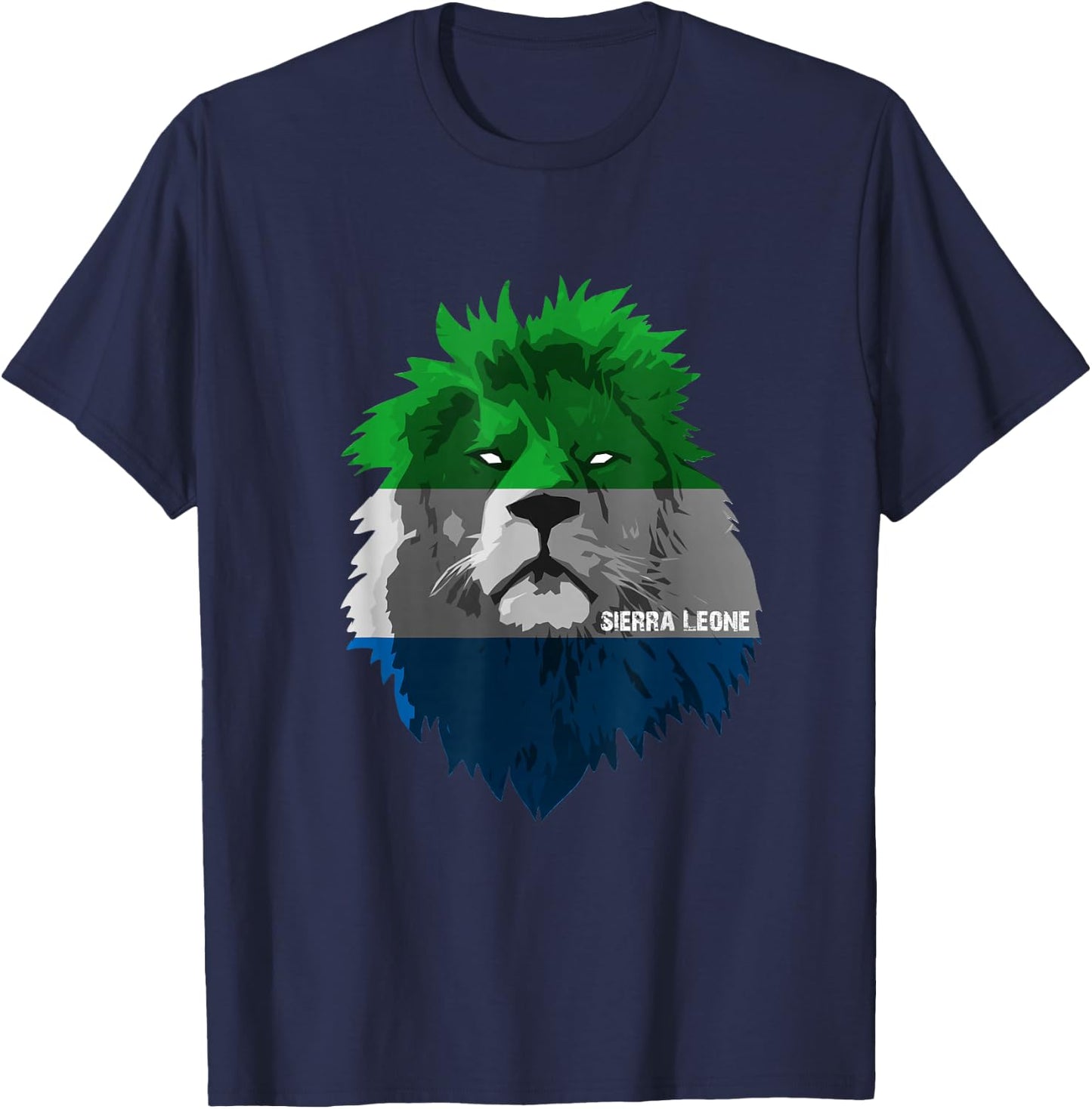 Soccer team Sierra Leone national pride Lion Flag T shirt T-Shirt - T-Shirt | Navy