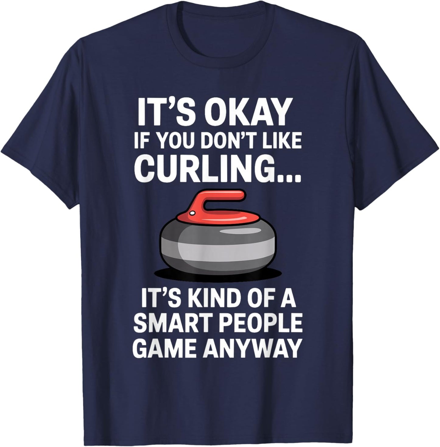 Cool Curling Art Women Stone Ice Curling Sport Lover T-Shirt - T-Shirt | Navy