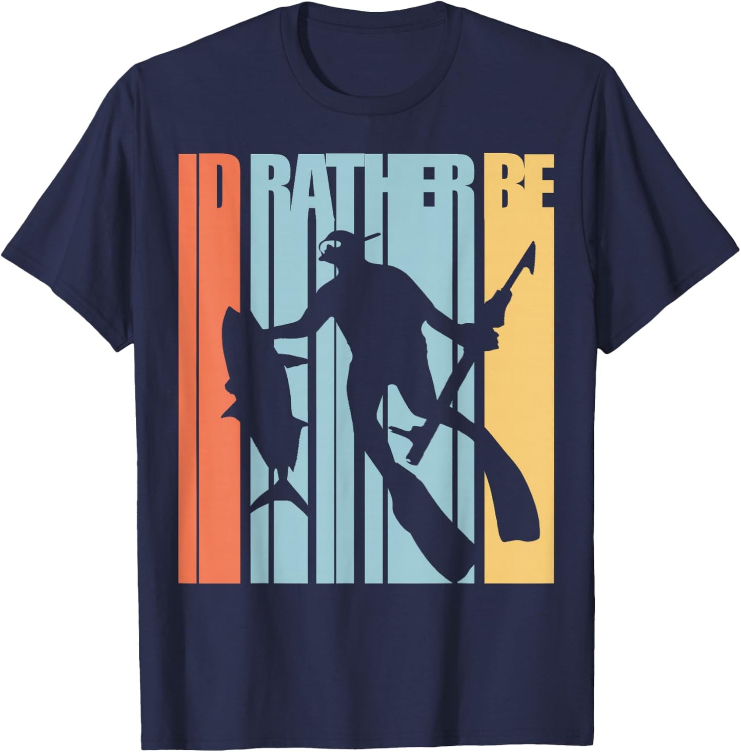Spearfishing T Shirt Freediving Free Diving T-Shirt - T-Shirt | Navy