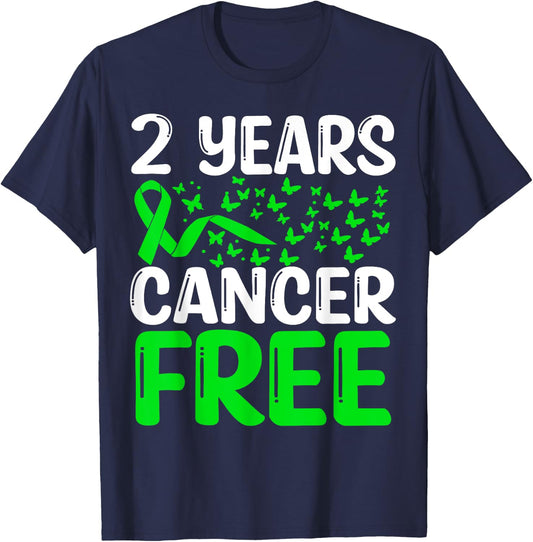 2 Years Lymphoma Cancer Free Cancer Survivor Awareness T-Shirt - T-Shirt | Navy