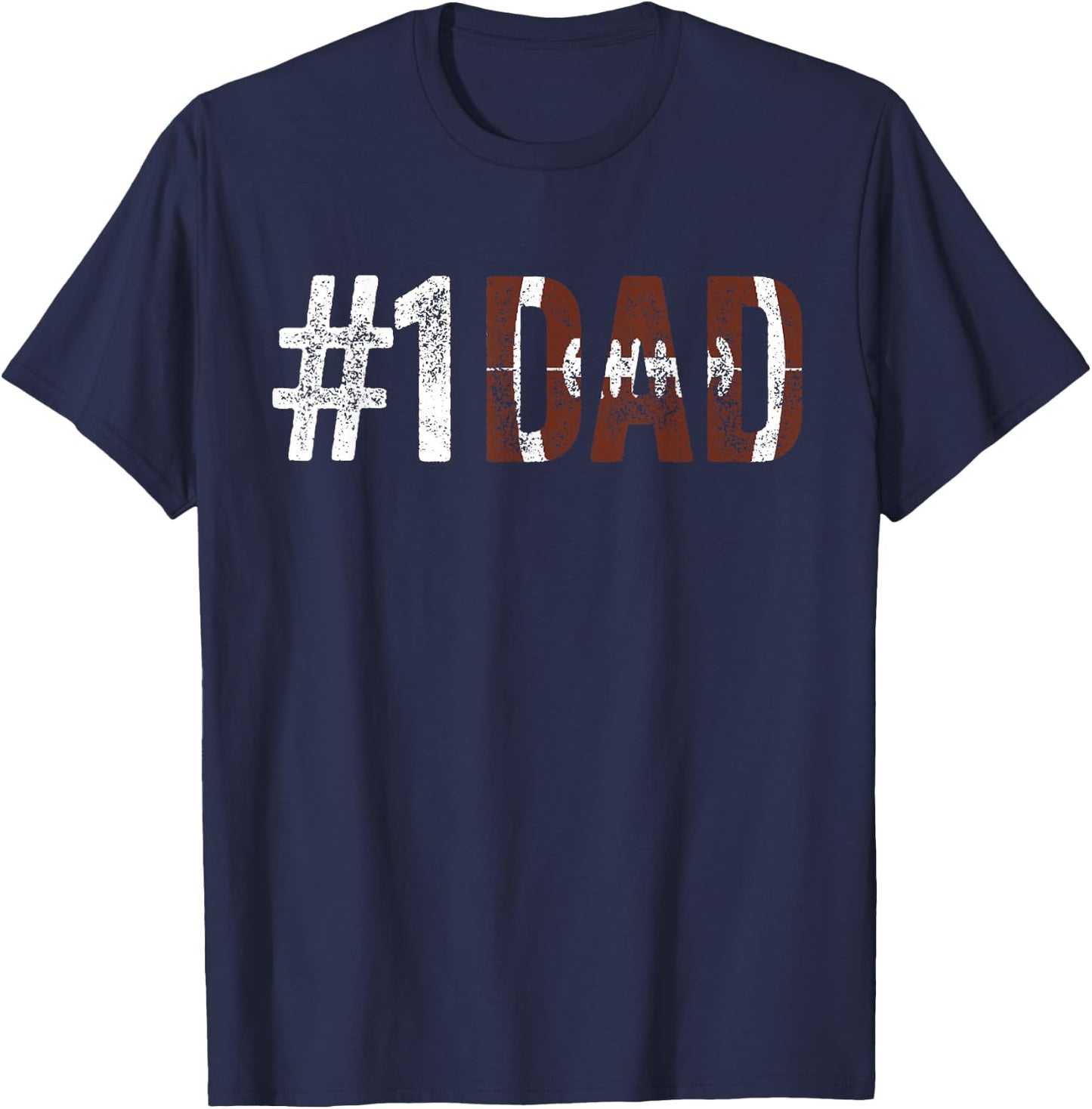 Number One Football Dad Joke with Sayings Fathers Day Funny T-Shirt - T-Shirt | Navy