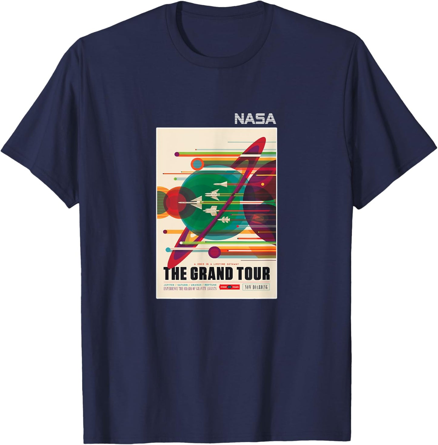 The Official Grand Tour Space Tourism Poster NASA T-Shirt - T-Shirt | Navy