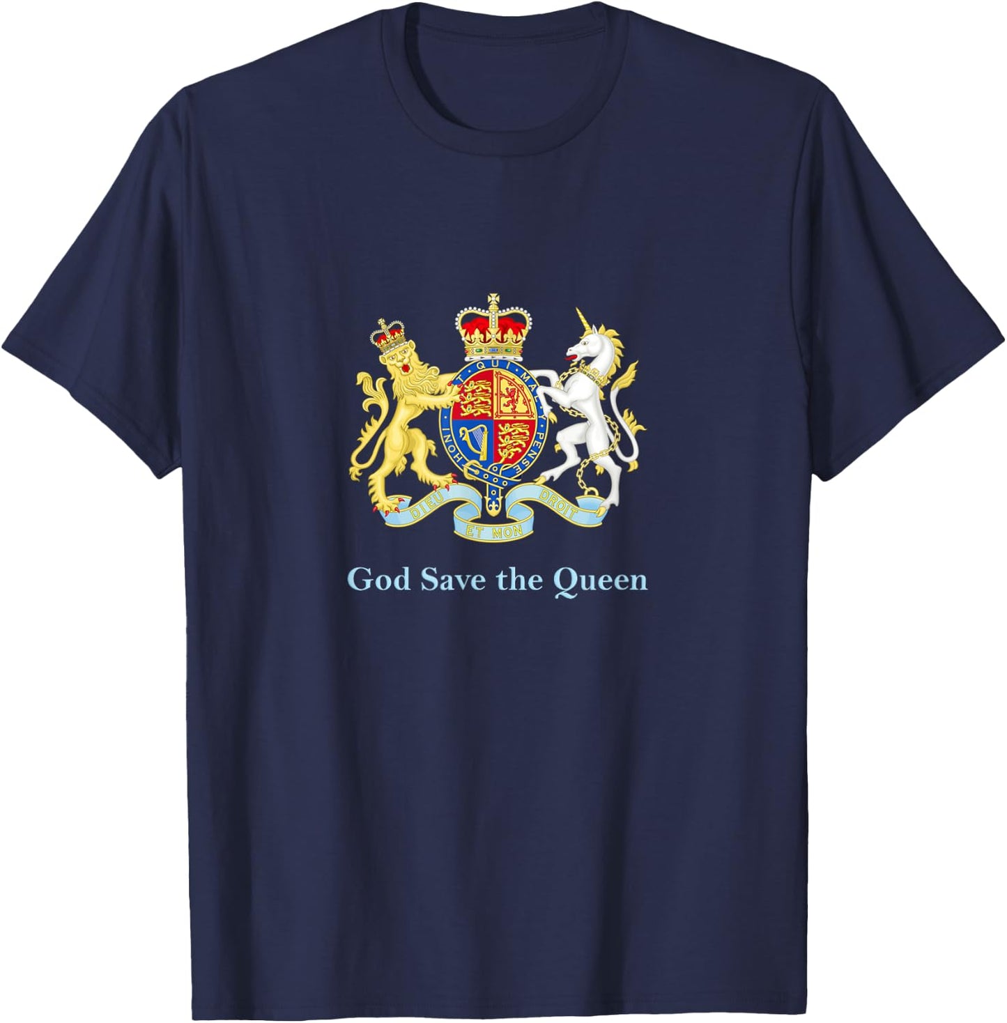 Royal Coat of Arms God Save the Queen T-Shirt - T-Shirt | Navy