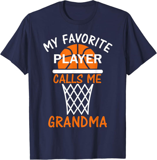 My Favorite Basketball Player Calls Me Grandma T-Shirt - T-Shirt | Navy