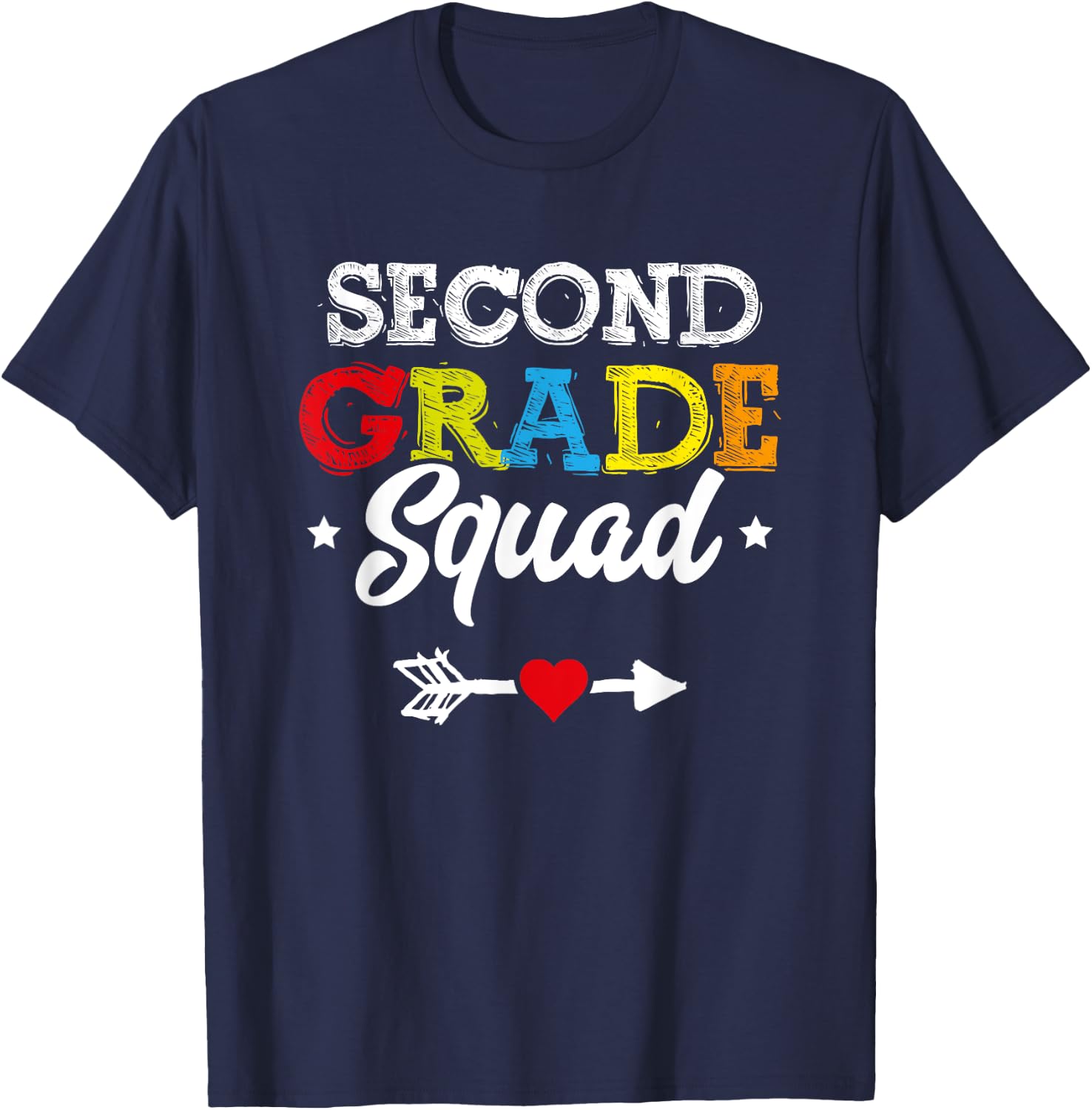 Second Grade Squad Shirt Teacher Student Kids Back To School T-Shirt - T-Shirt | Navy