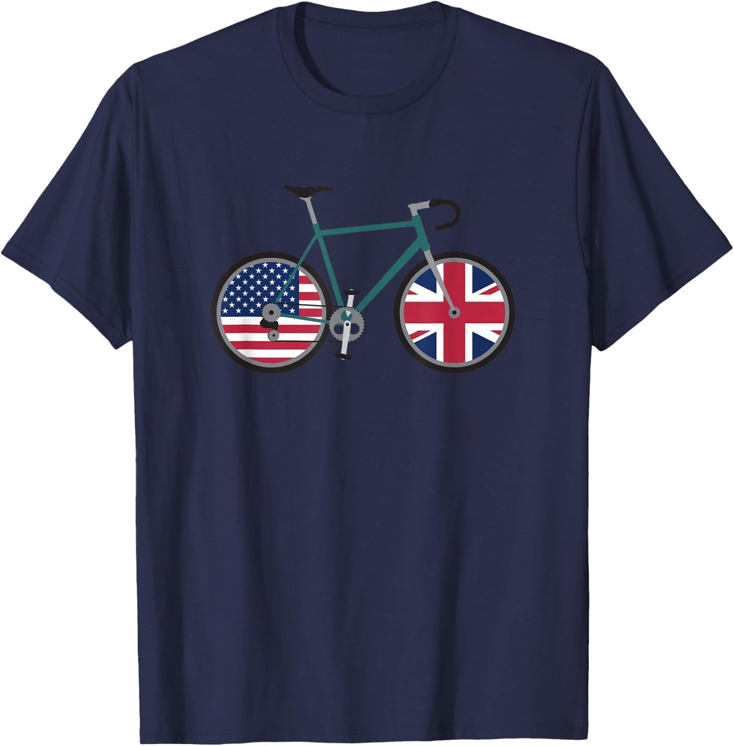 Dual Citizen Cycling USA United Kingdom - Dual Citizenship T-Shirt - T-Shirt | Navy