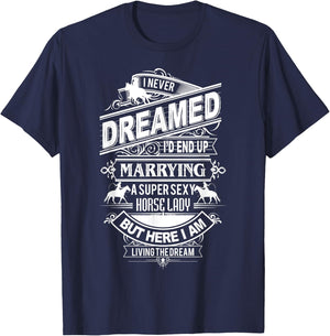 Horse Gift New Husband From Horse Lady T-Shirt - T-Shirt | Navy