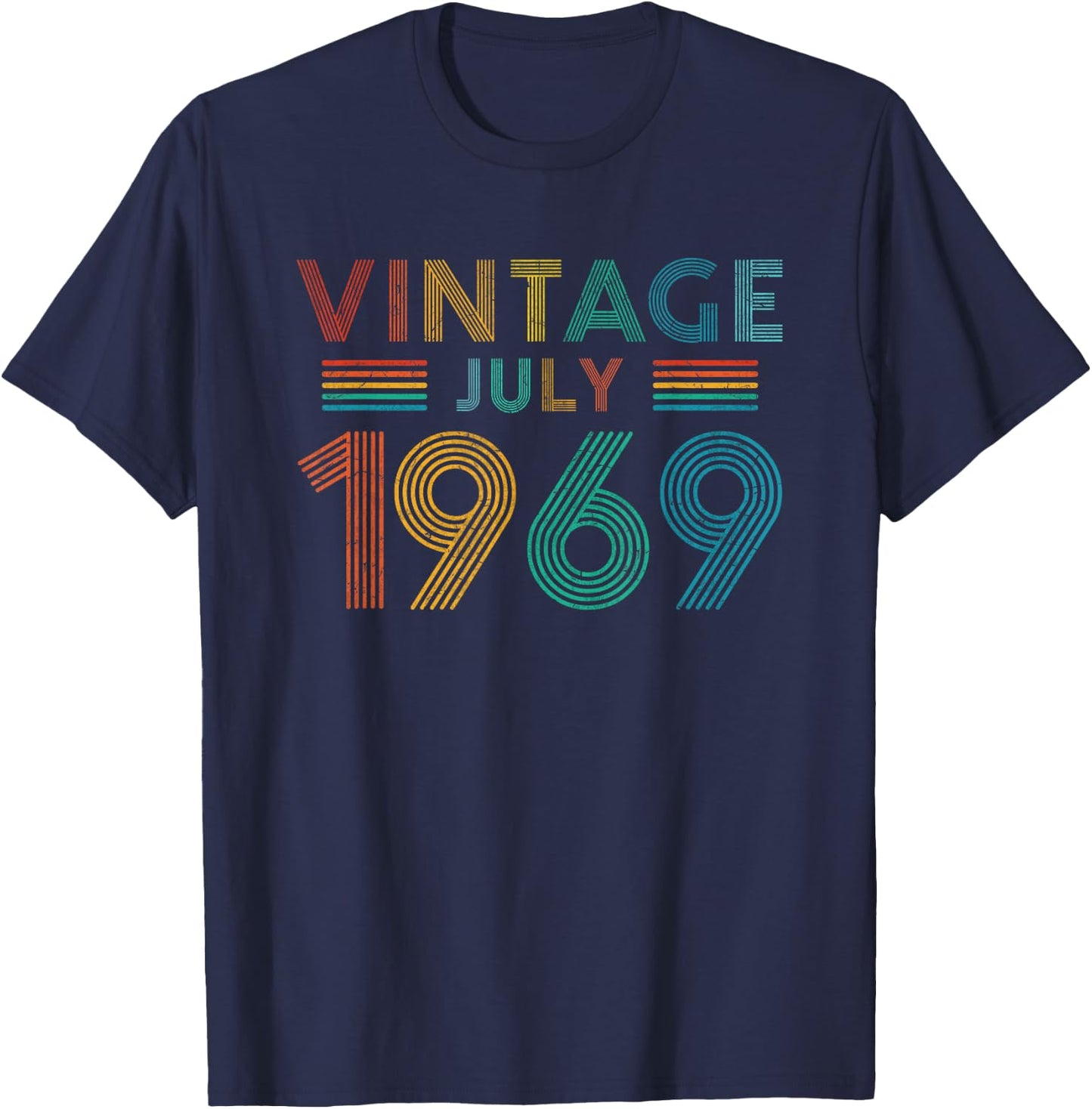 50th Birthday Gift Vintage July 1969 Fifty Years Old T-Shirt - T-Shirt | Navy