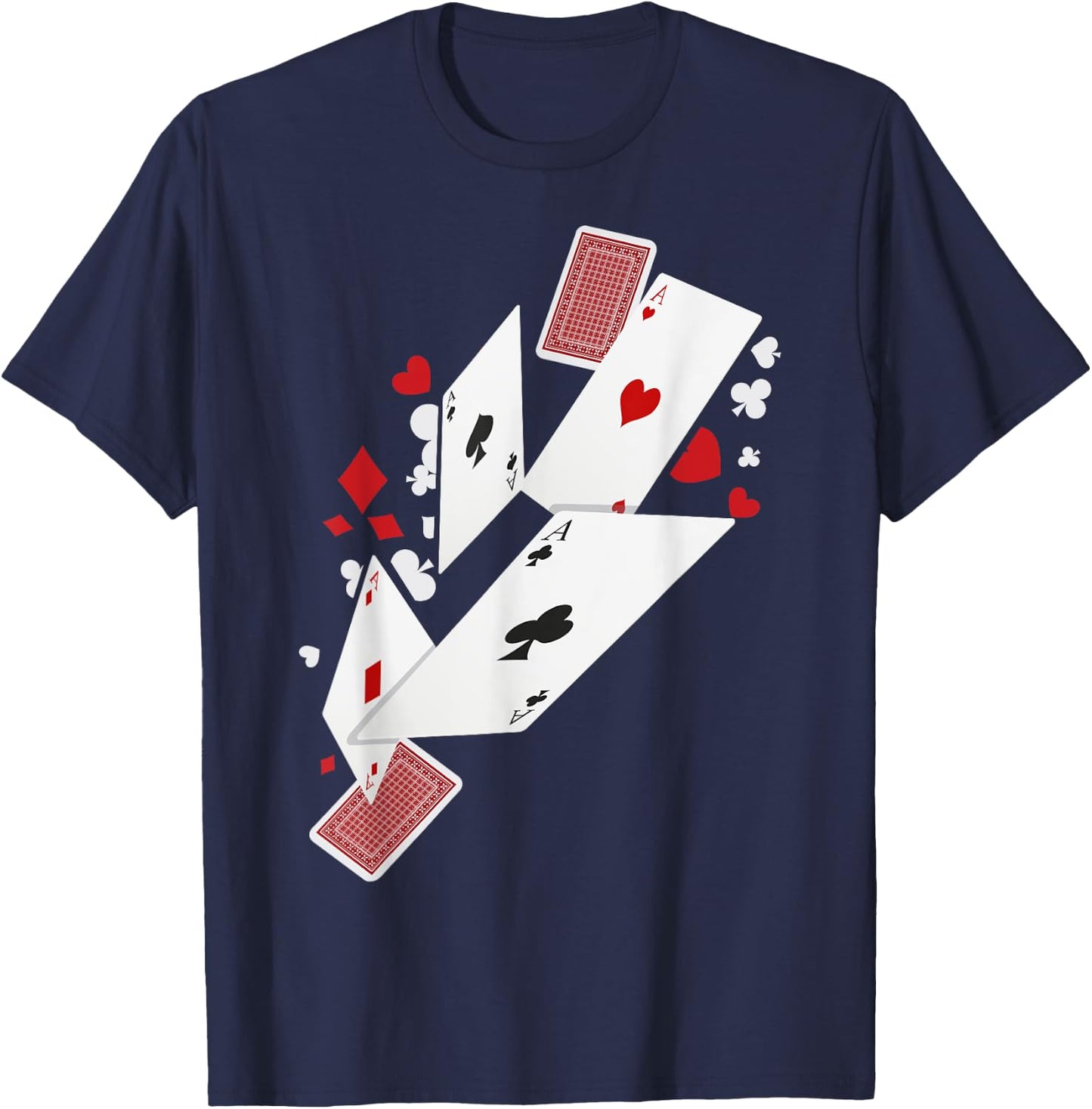 Card Shark Poker Player Four Aces Gambling Gift T-Shirt - T-Shirt | Navy