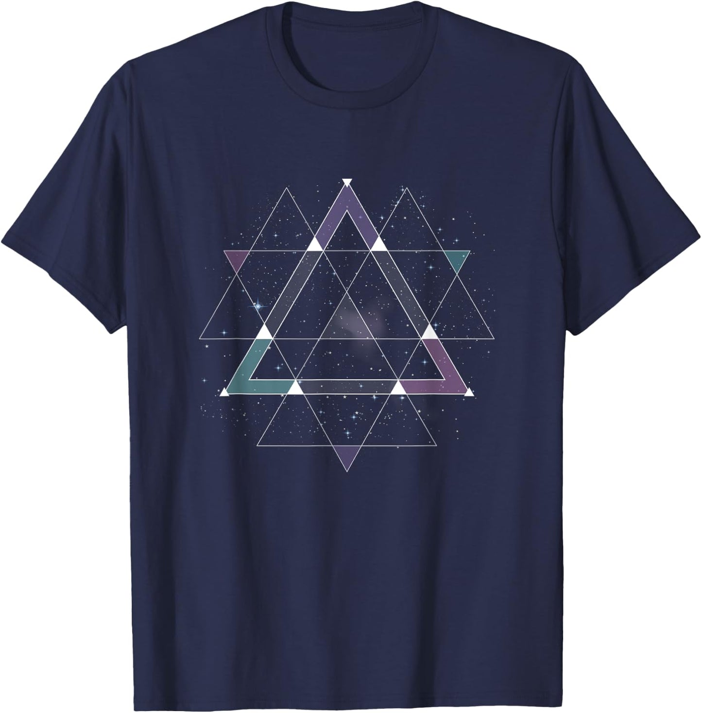 Sacred Geometry Space Psychedelic Spiritual Cosmic Geometric T-Shirt - T-Shirt | Navy