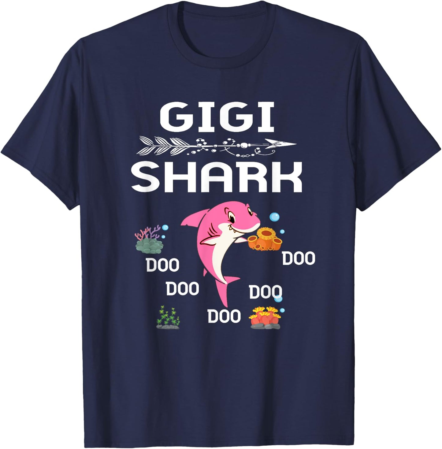 Gigi Shark Shirt Fathers Day Gift For Gigi T-Shirt - T-Shirt | Navy