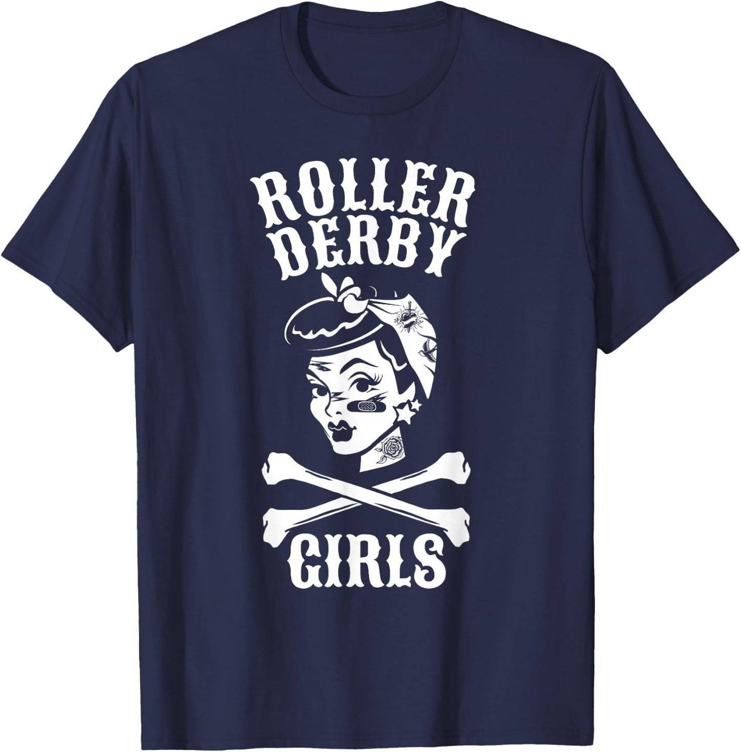 Roller Derby Girls Pinup Flat Track Roller Derby Shirt T-Shirt - T-Shirt | Navy