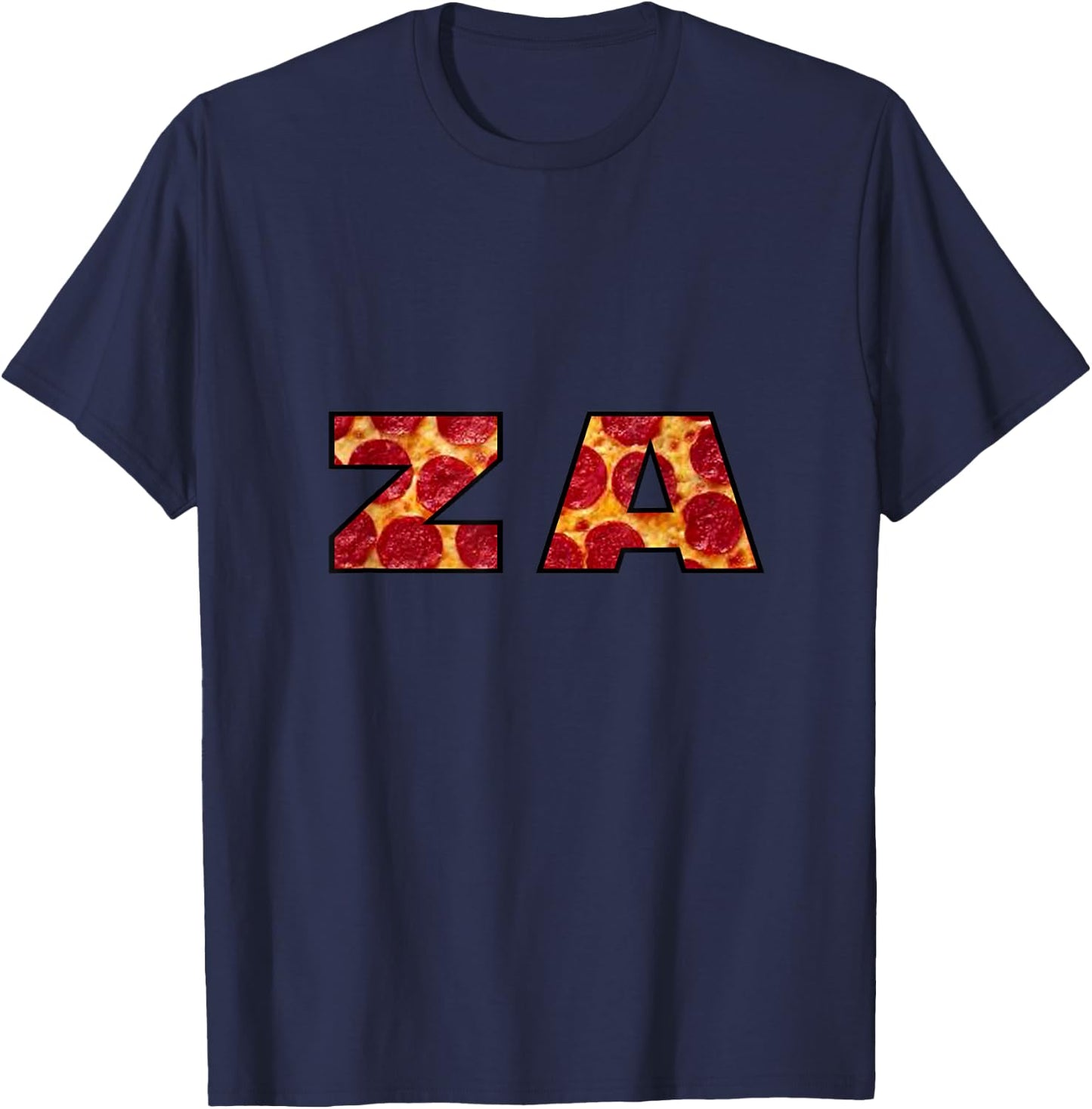 ZA Pizza t shirt - funny pepperoni cheese T-Shirt - T-Shirt | Navy
