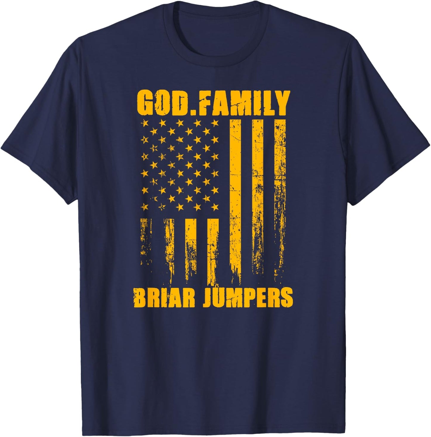 Somerset Briar Jumpers God. Family. Vintage USA Flag T-Shirt - T-Shirt | Navy