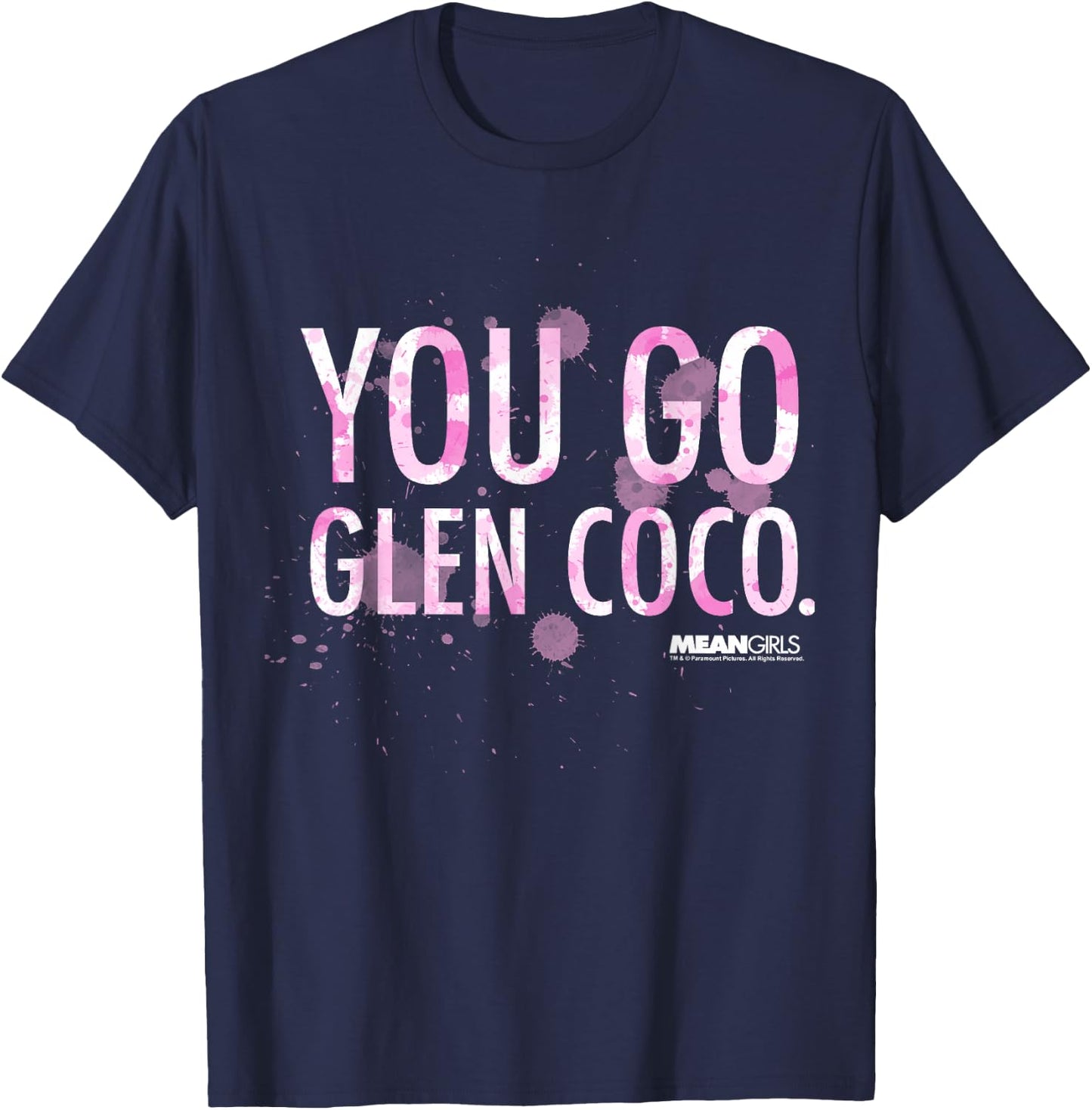 Mean Girls You Go Glen Coco Watercolor Graphic T-Shirt - T-Shirt | Navy