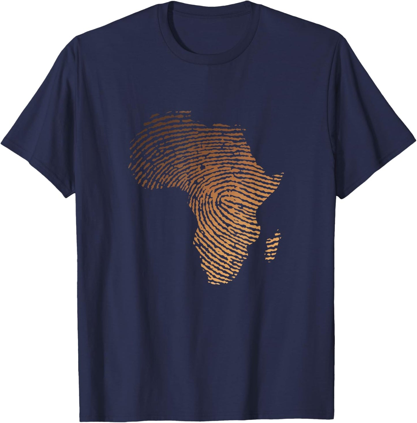 Melanin Shades Africa Map - Africa DNA Fingerprint T-Shirt - T-Shirt | Navy