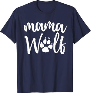 Mama Wolf Wolves Wild Lover Mom Mother Women Gift T-Shirt - T-Shirt | Navy