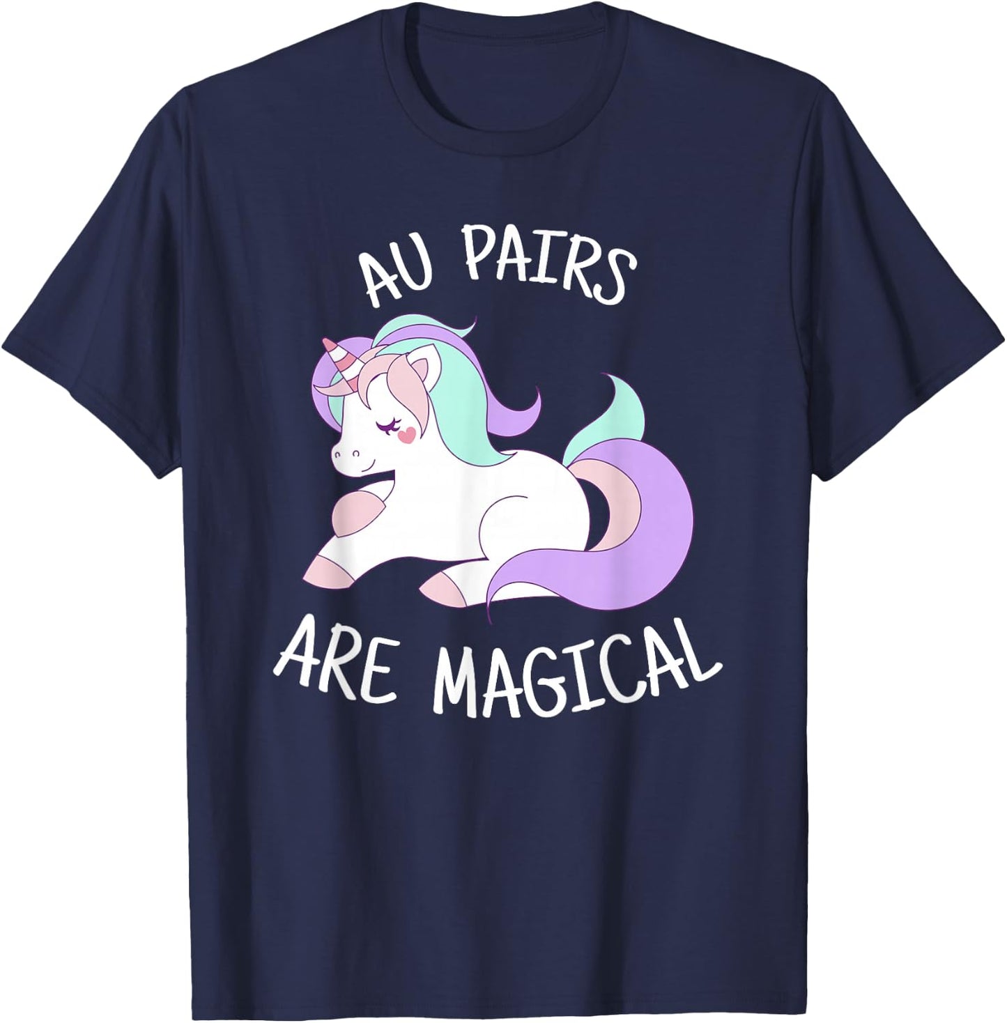 Unicorn Au Pair Gift, Au Pair T-Shirt - T-Shirt | Navy