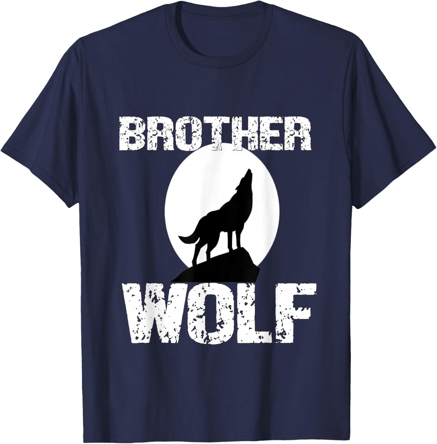 Boys Wolf Shirt Matching Family Tribe Wolves Son Brother T-Shirt - T-Shirt | Navy