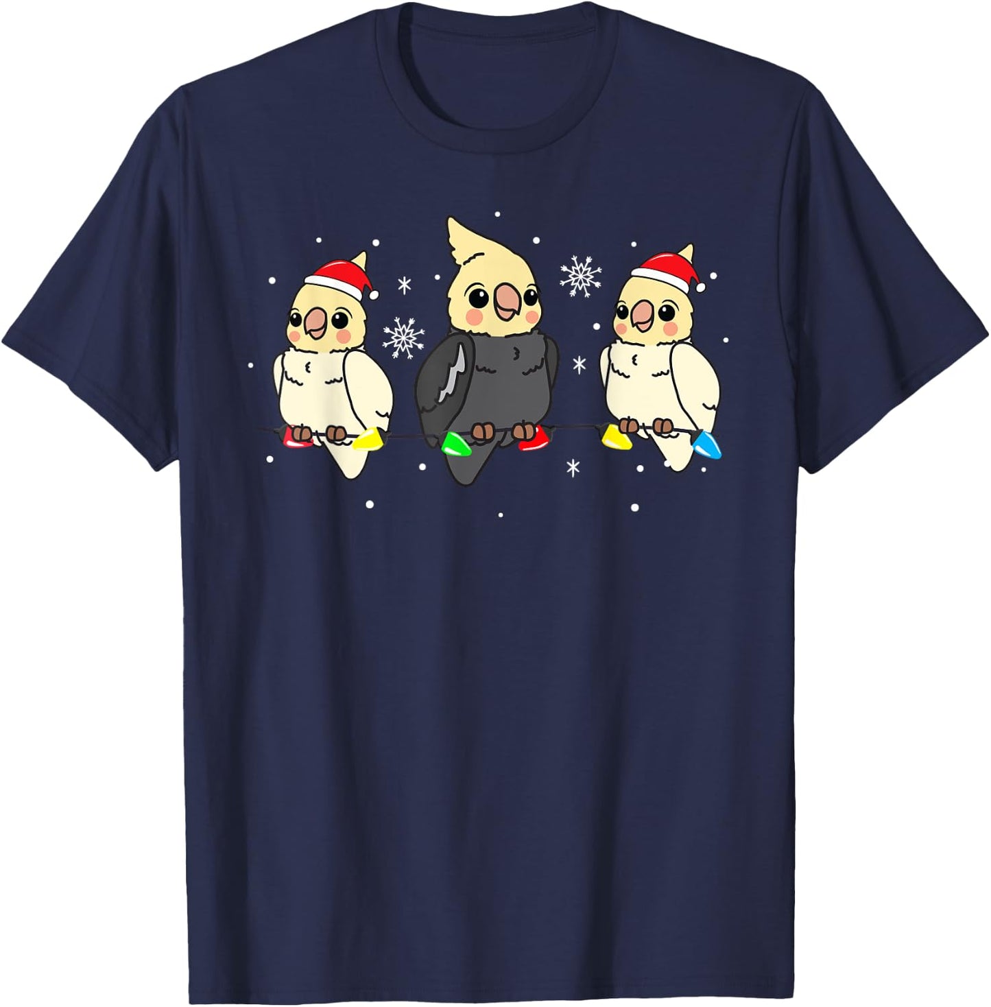 Cockatiel Bird Christmas Funny Gift T-Shirt - T-Shirt | Navy