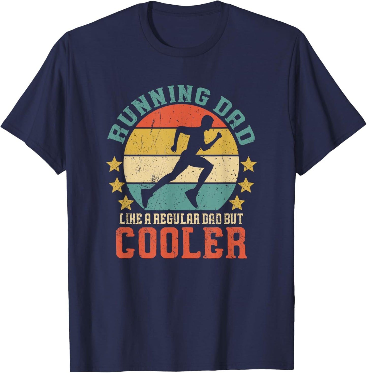 Running Dad Vintage Funny Marathon Runner Father's Day Gift T-Shirt - T-Shirt | Navy