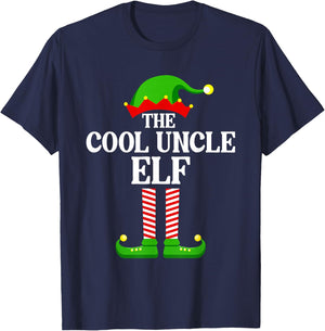 Cool Uncle Elf Family Matching Group Funny Christmas T-Shirt - T-Shirt | Navy