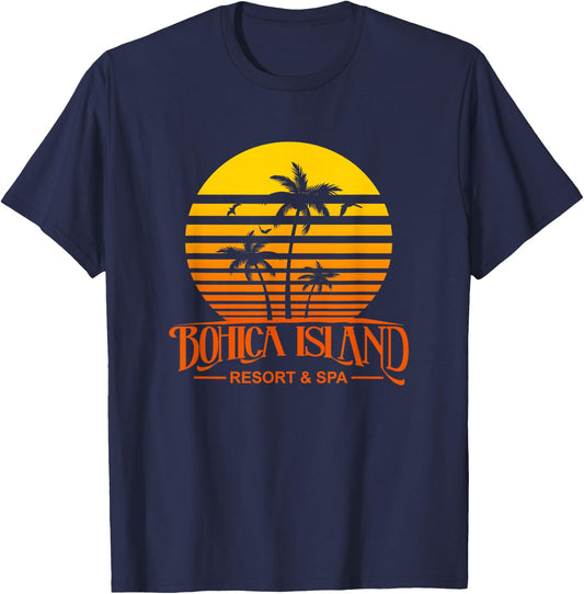 Funny retro Bohica island resort and spa military veteran T-Shirt - T-Shirt | Navy