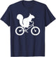 Funny Squirrel Riding Bike Cute Chipmunk Lover T-Shirt - T-Shirt | Navy