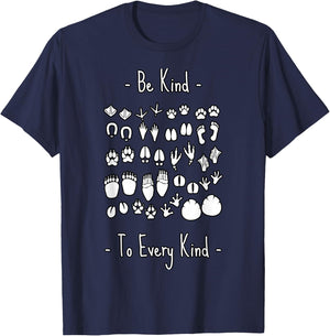 Be Kind To Every Kind animal lover, vegan or vegetarian T-Shirt - T-Shirt | Navy